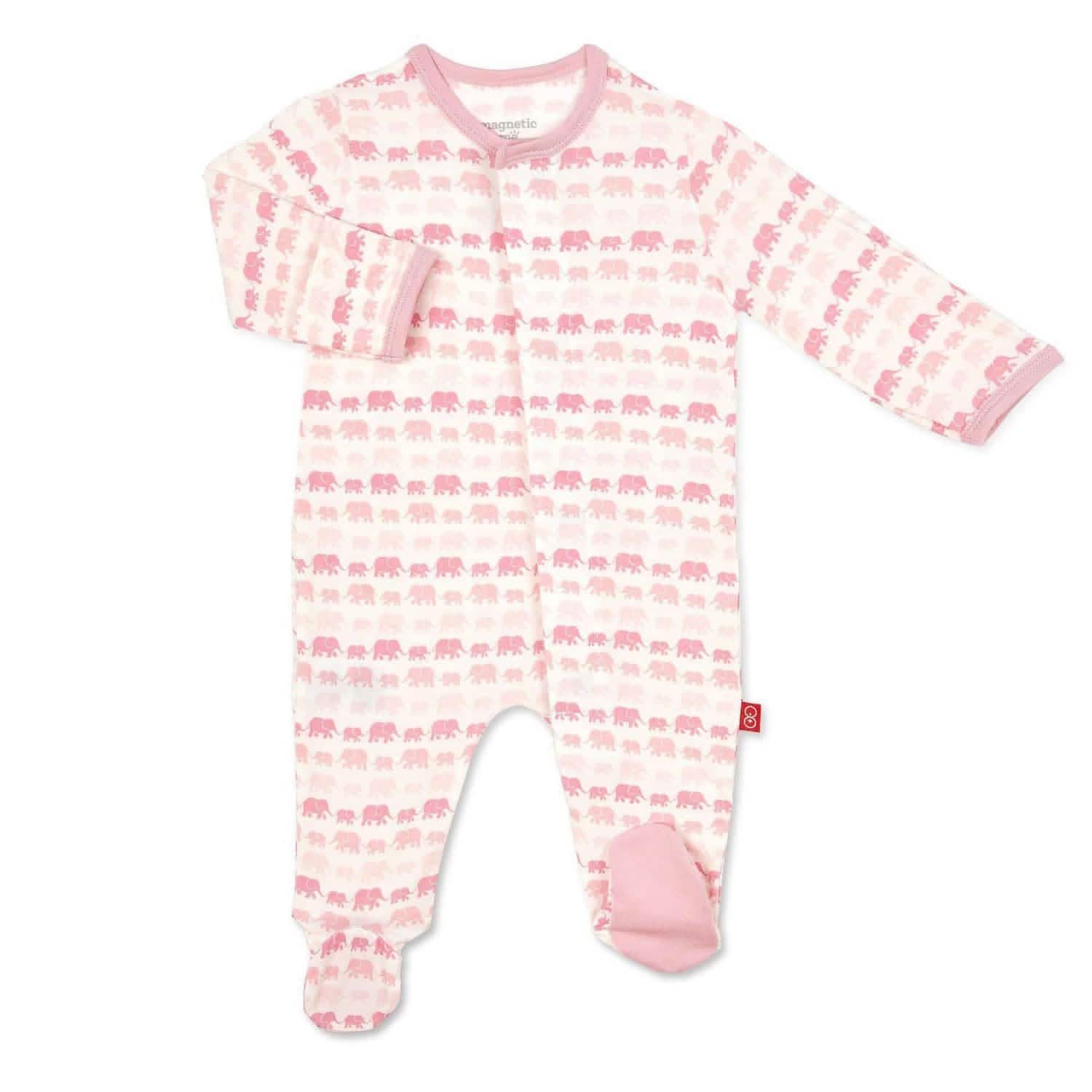 Pink Dancing Elephants modal magnetic parent favorite footie - re-loved