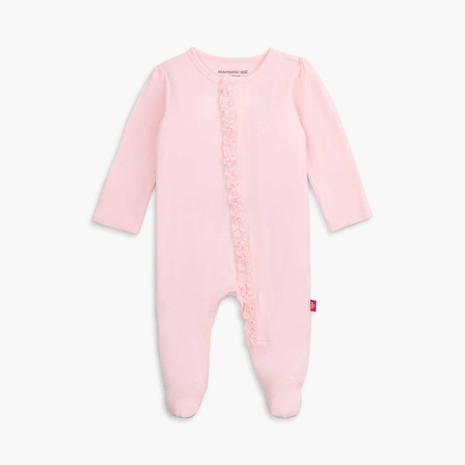 pink dogwood modal magnetic parent favorite footie with ruffles