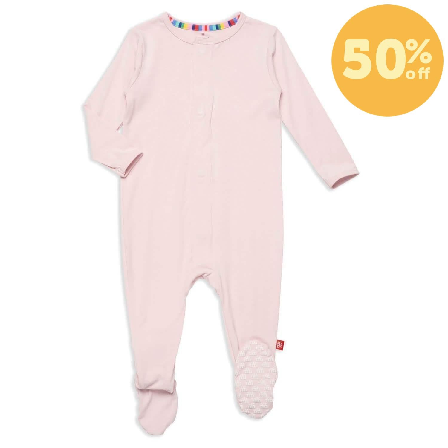 pink dogwood RightFit™ magnetic parent favorite footie