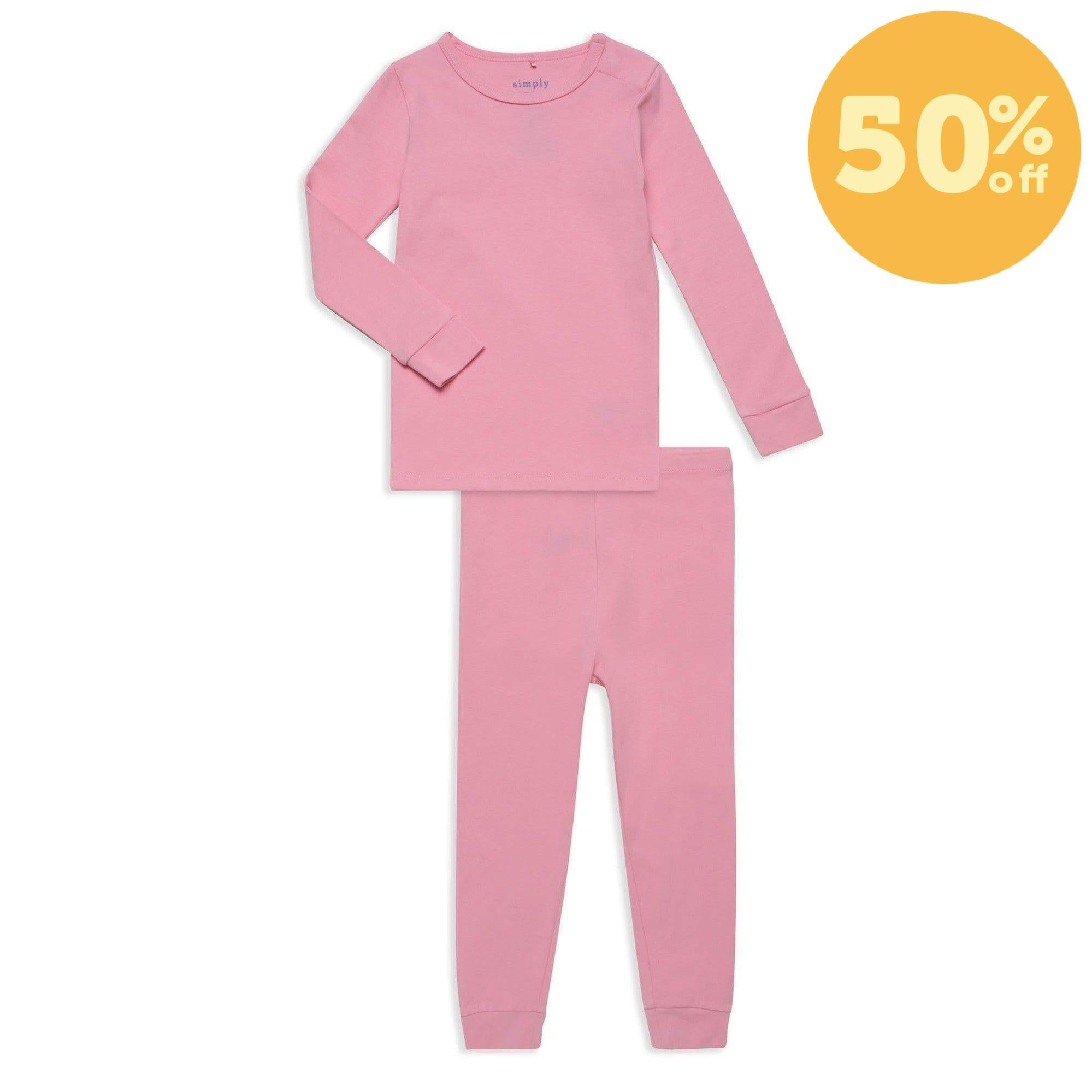 potpourri pink cloudstretch™ magnetic kids pajama set