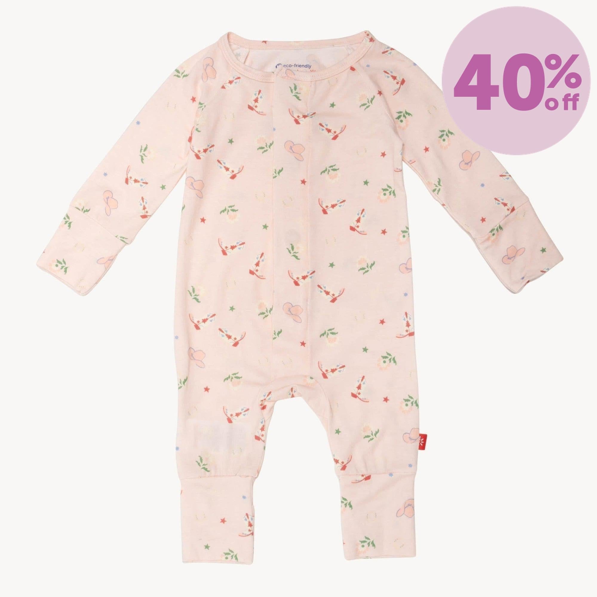 rodeo drive pink modal magnetic convertible grow with me coverall - re-loved
