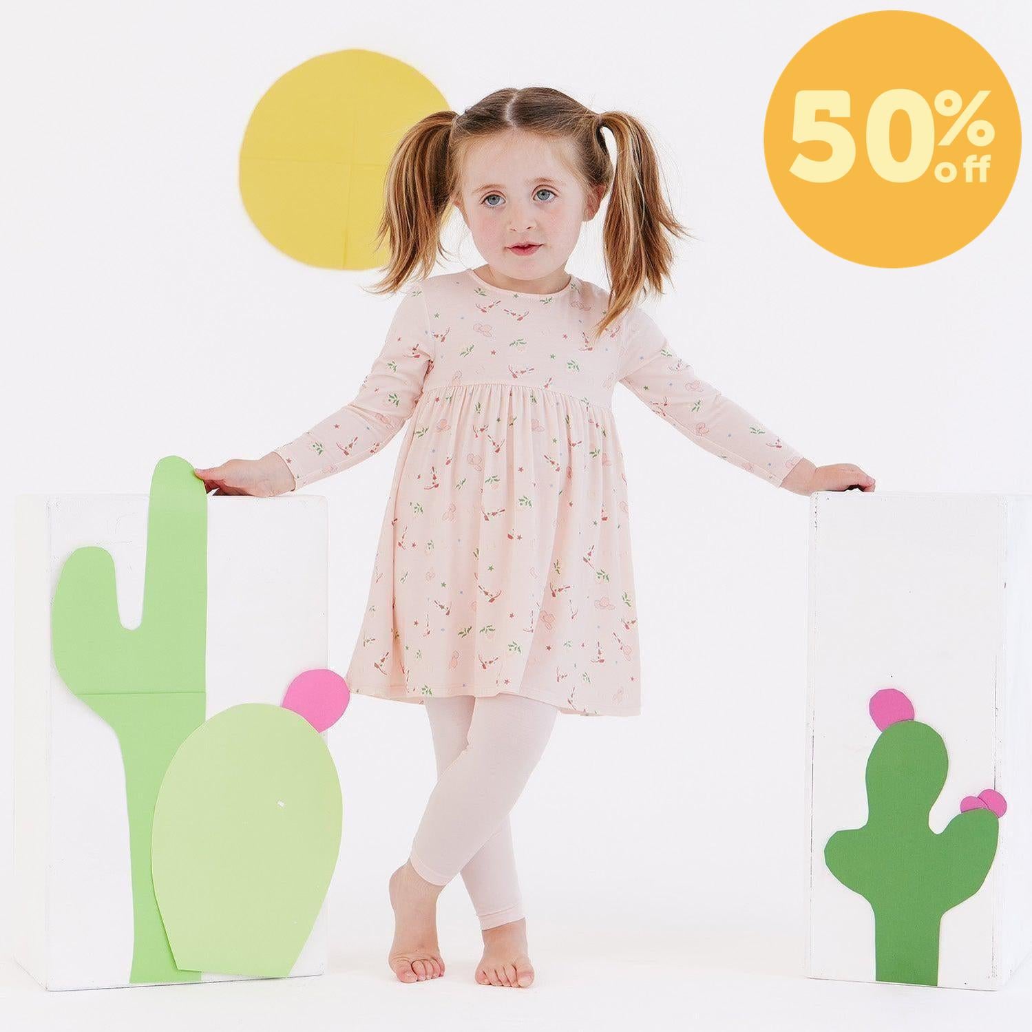 rodeo drive pink modal magnetic easy peasy dress + legging set