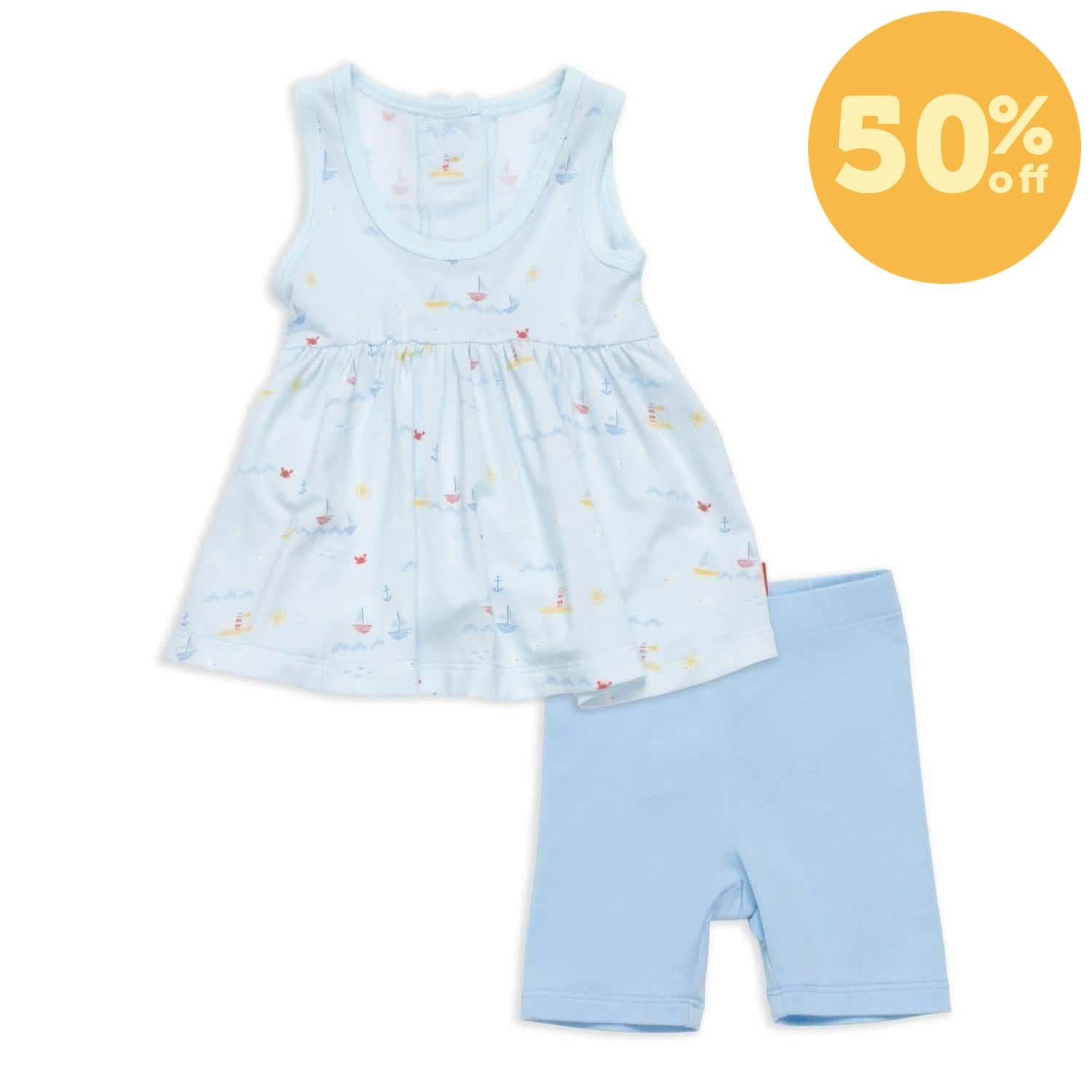 sail-ebrate good times modal magnetic roll around sleeveless top + short set