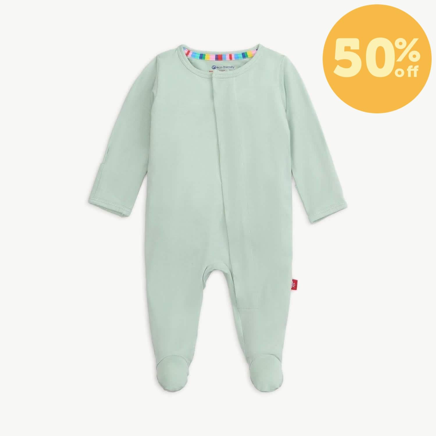 sea foam RightFit™ magnetic parent favorite footie