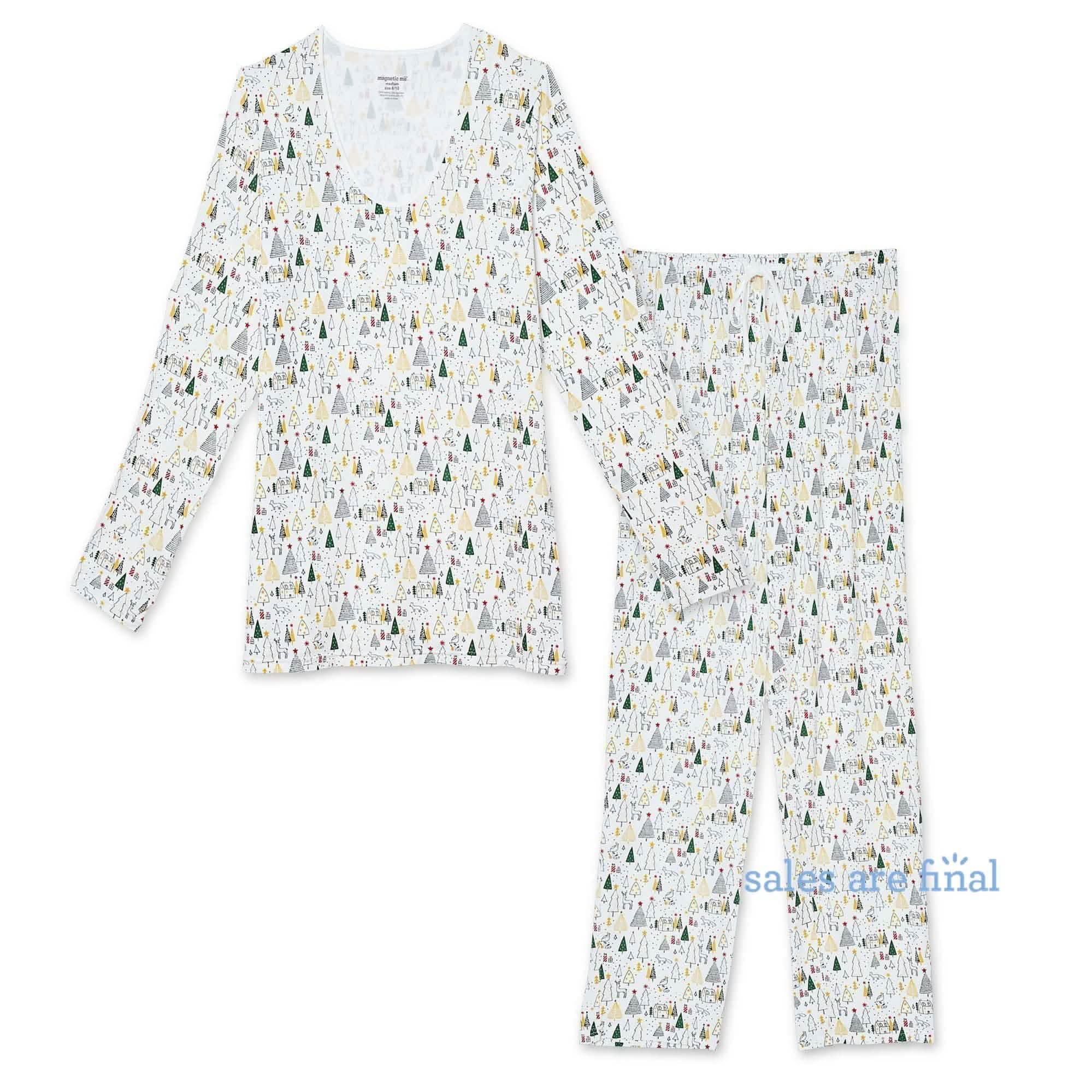 so silent night holiday modal woman's pajamas set - re-loved