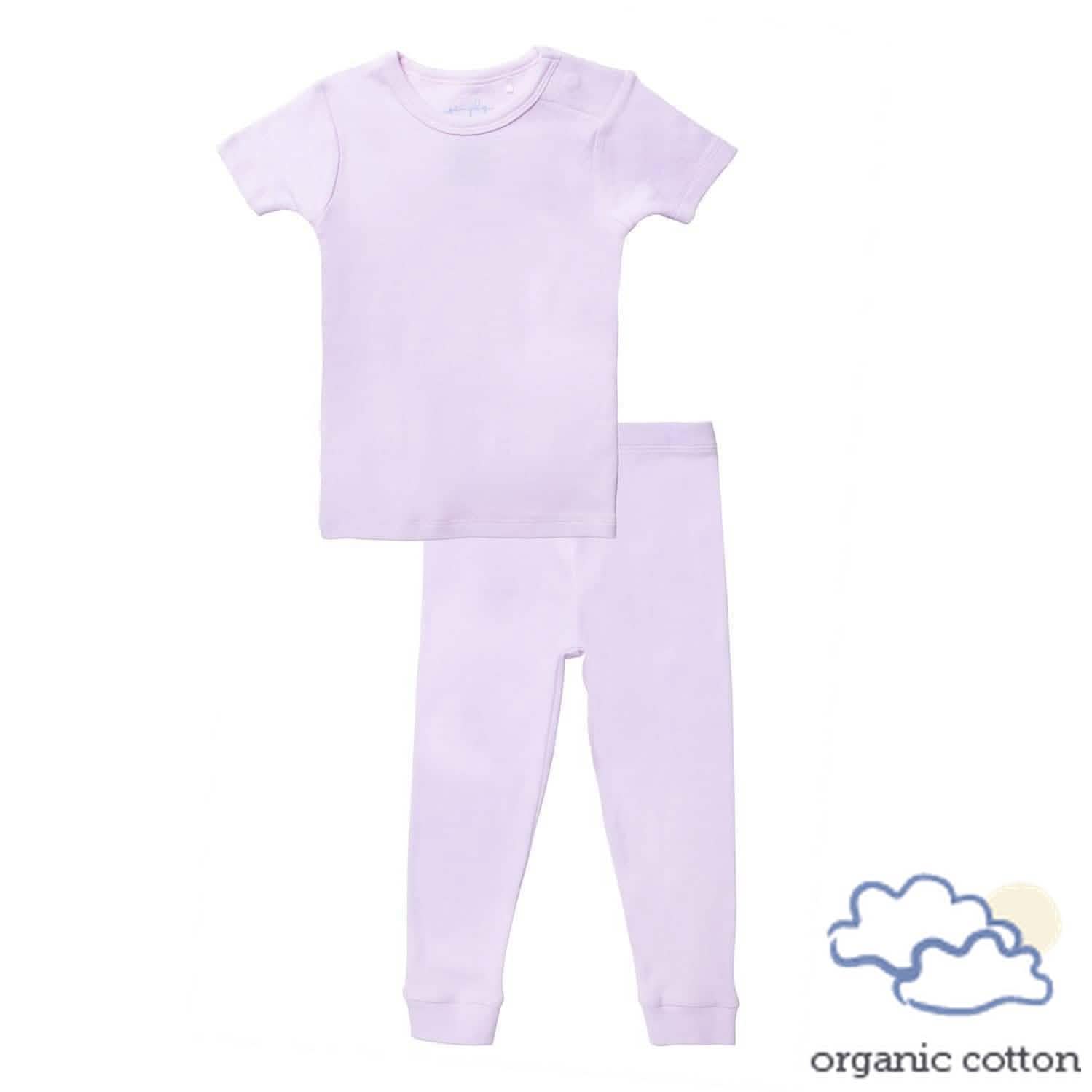 soft petal pink organic cotton magnetic kids pajama set