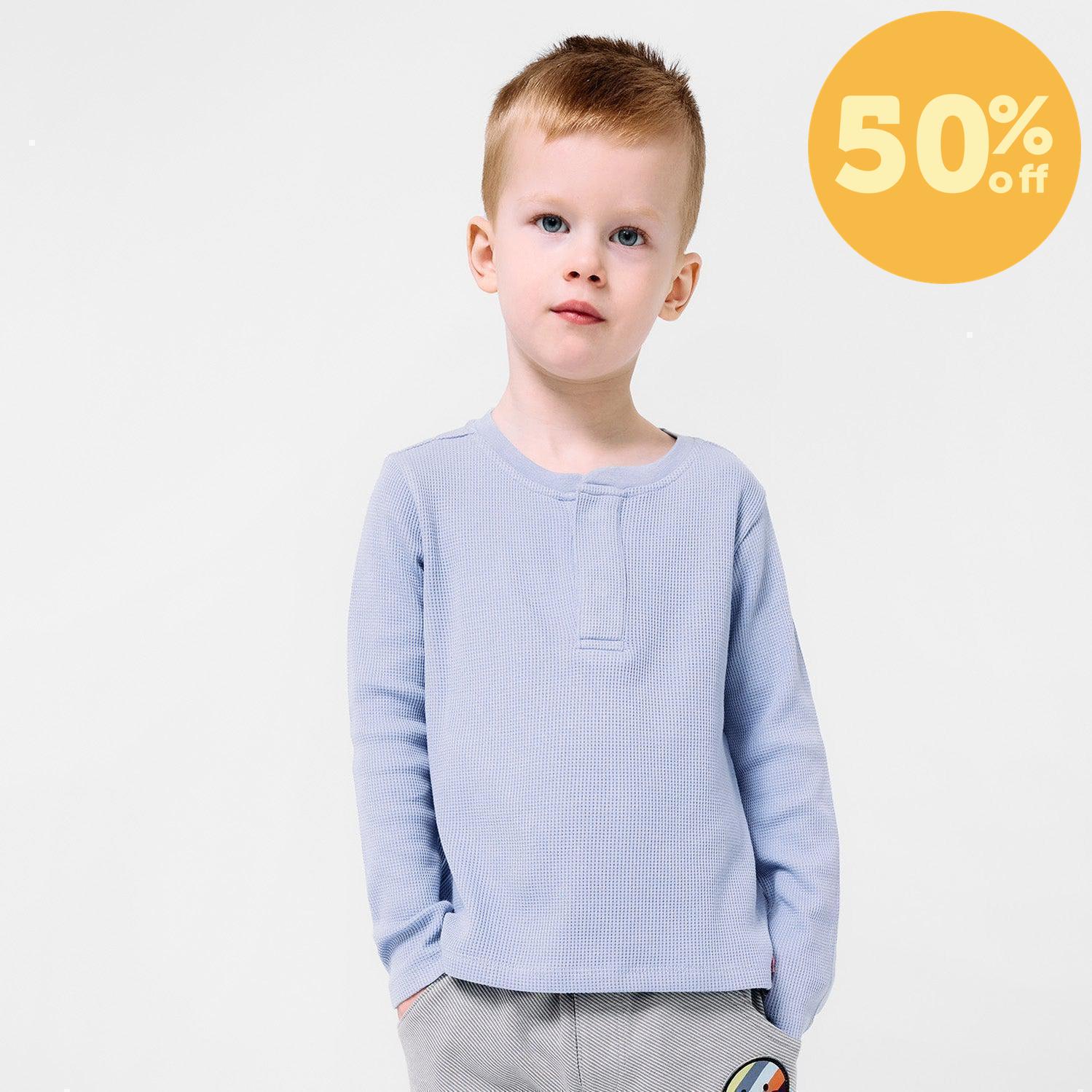 soft slate waffle modal magnetic henley top