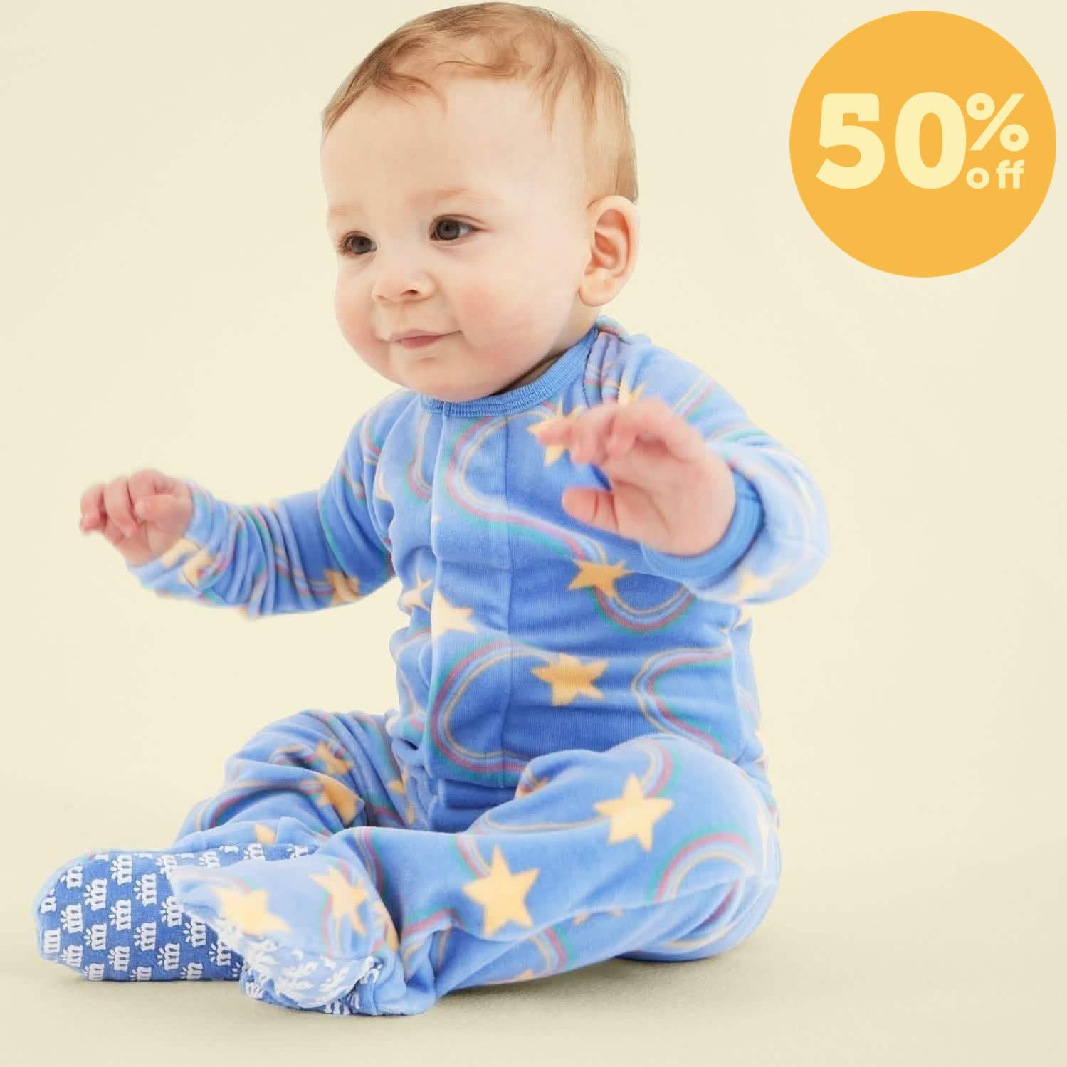 starry nights velour magnetic parent favorite footie