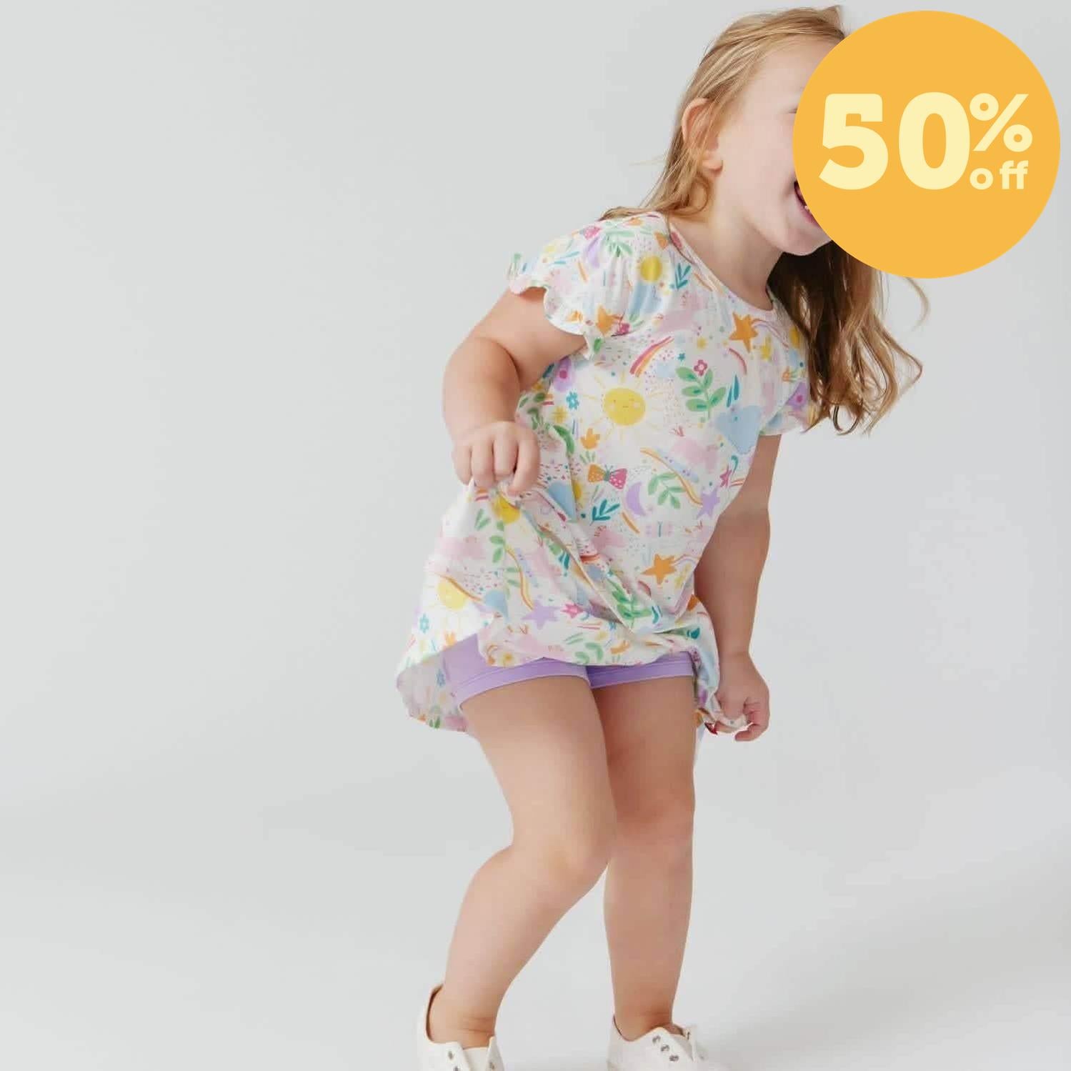 sunny day vibes modal magnetic play all day top + flutter skort set