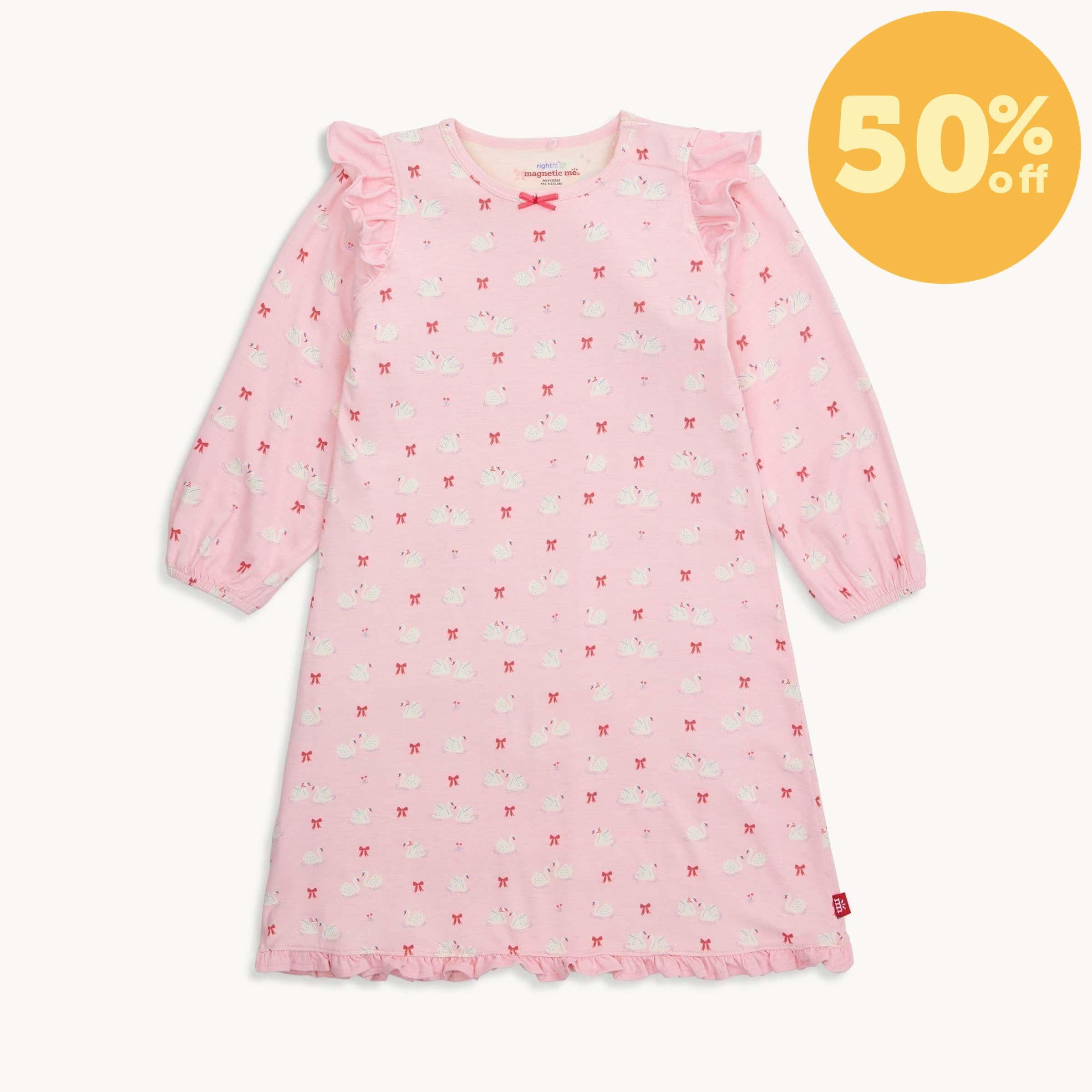 swan of a kind RightFit™ magnetic nightgown