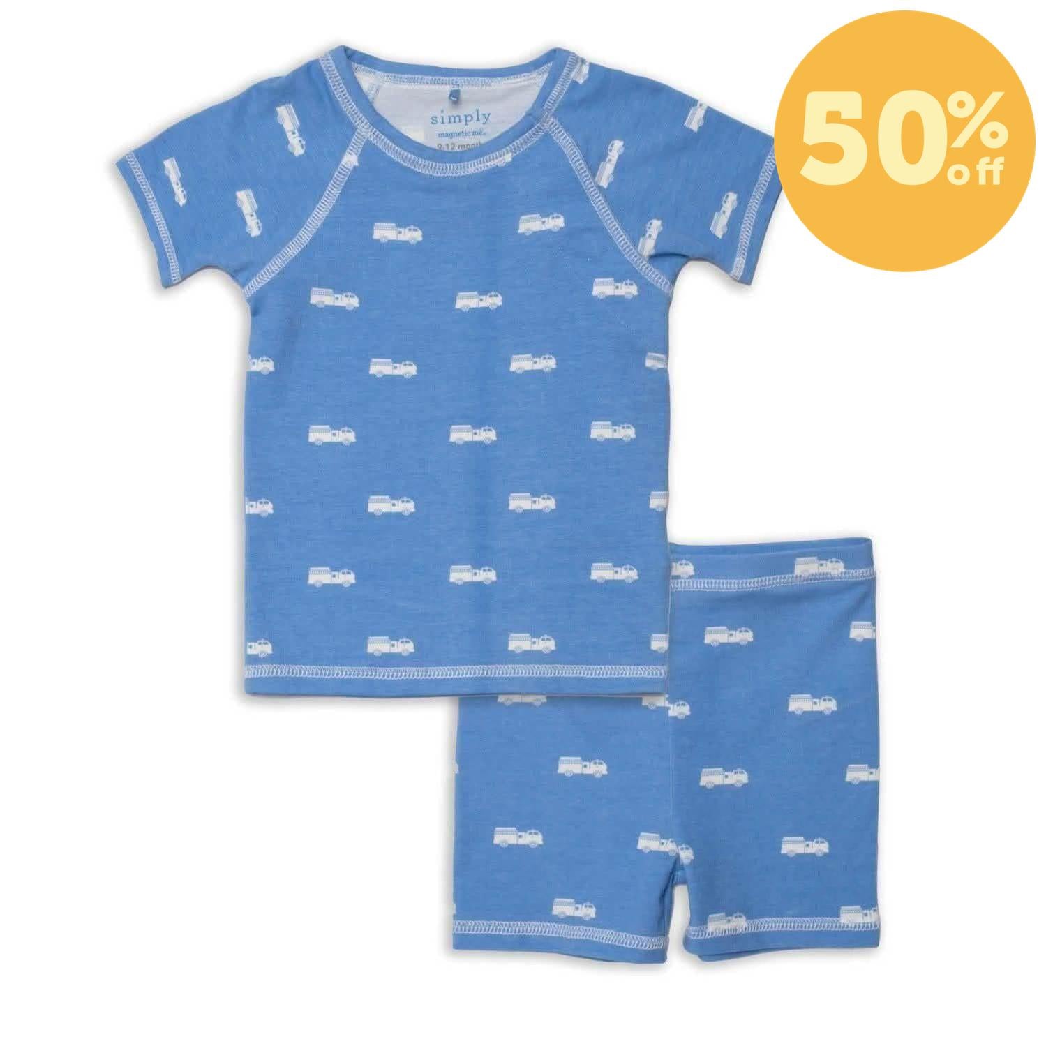 trucks Cloudstretch™ magnetic toddler pajama shortie set