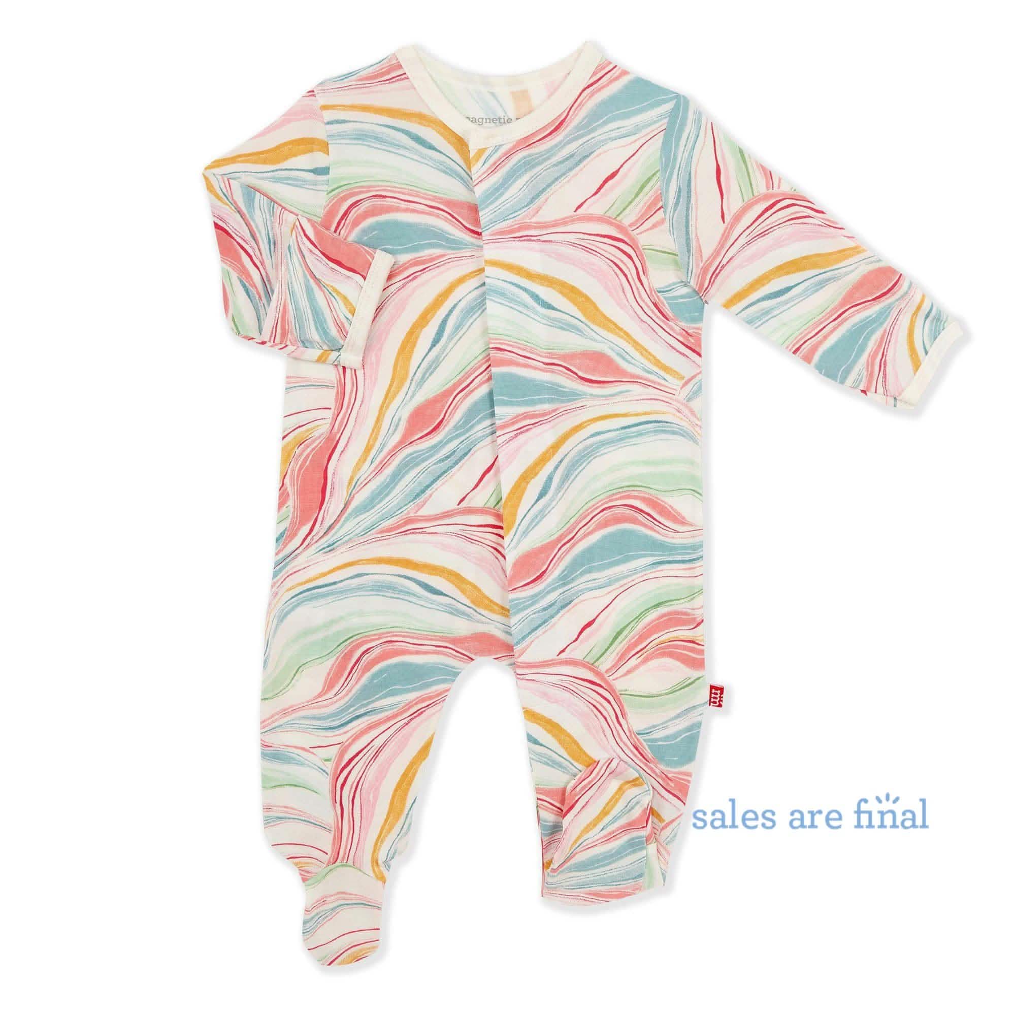 twirls & swirls modal magnetic footie - re-loved