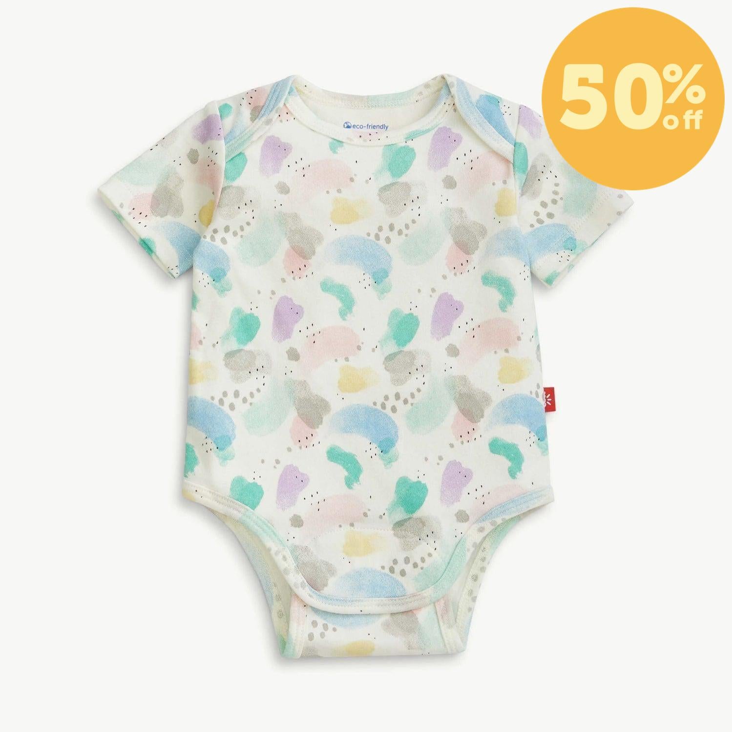 watercolor organic cotton magnetic bodysuit