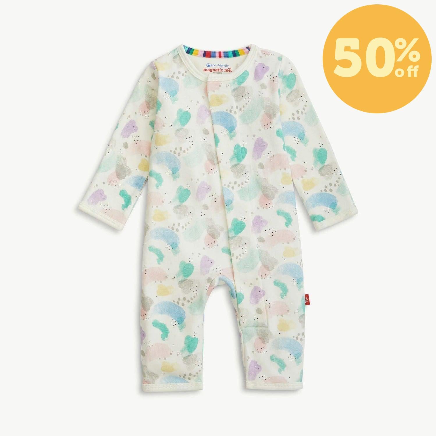 watercolor organic cotton magnetic coverall