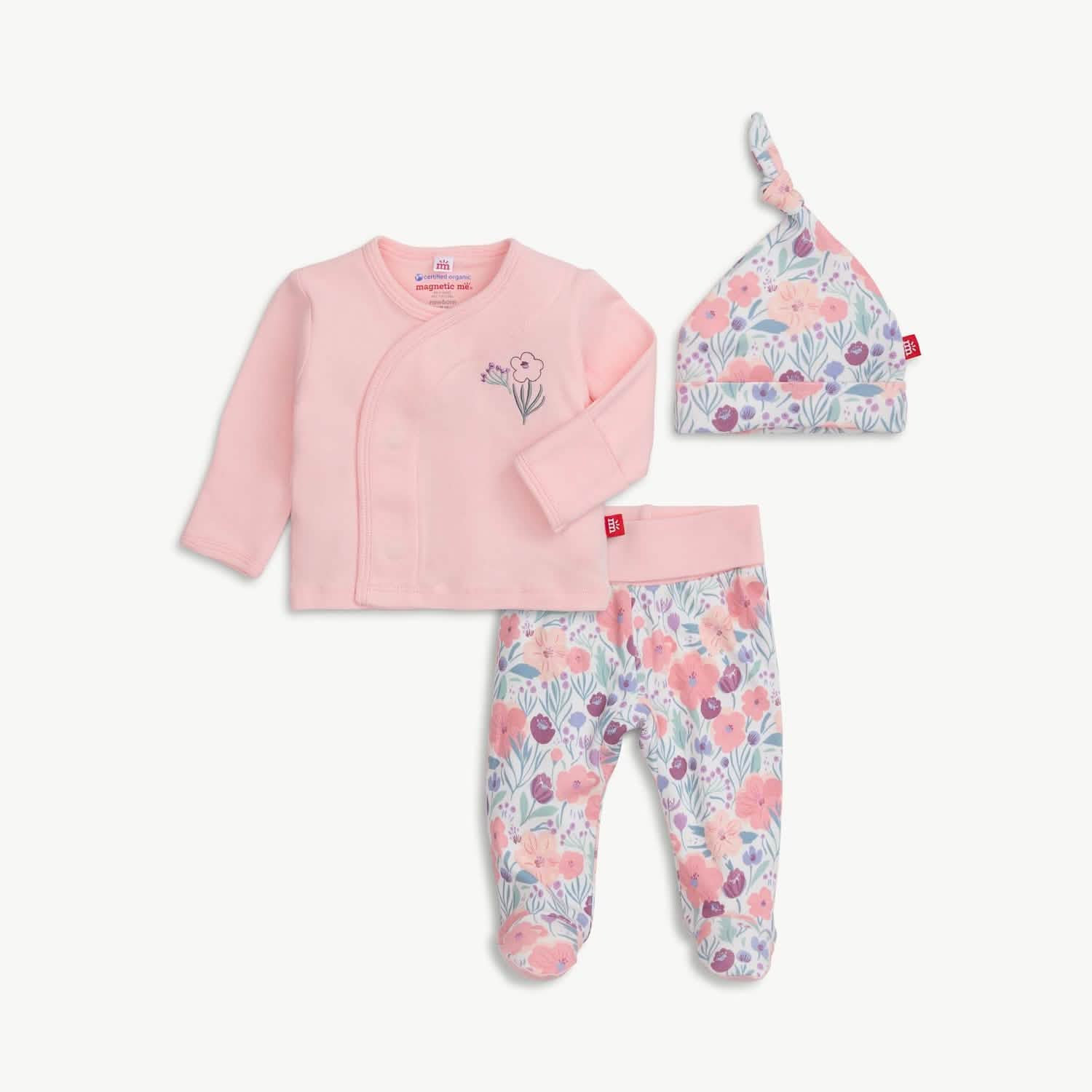 whistledon organic cotton magnetic take-me-home kimono set