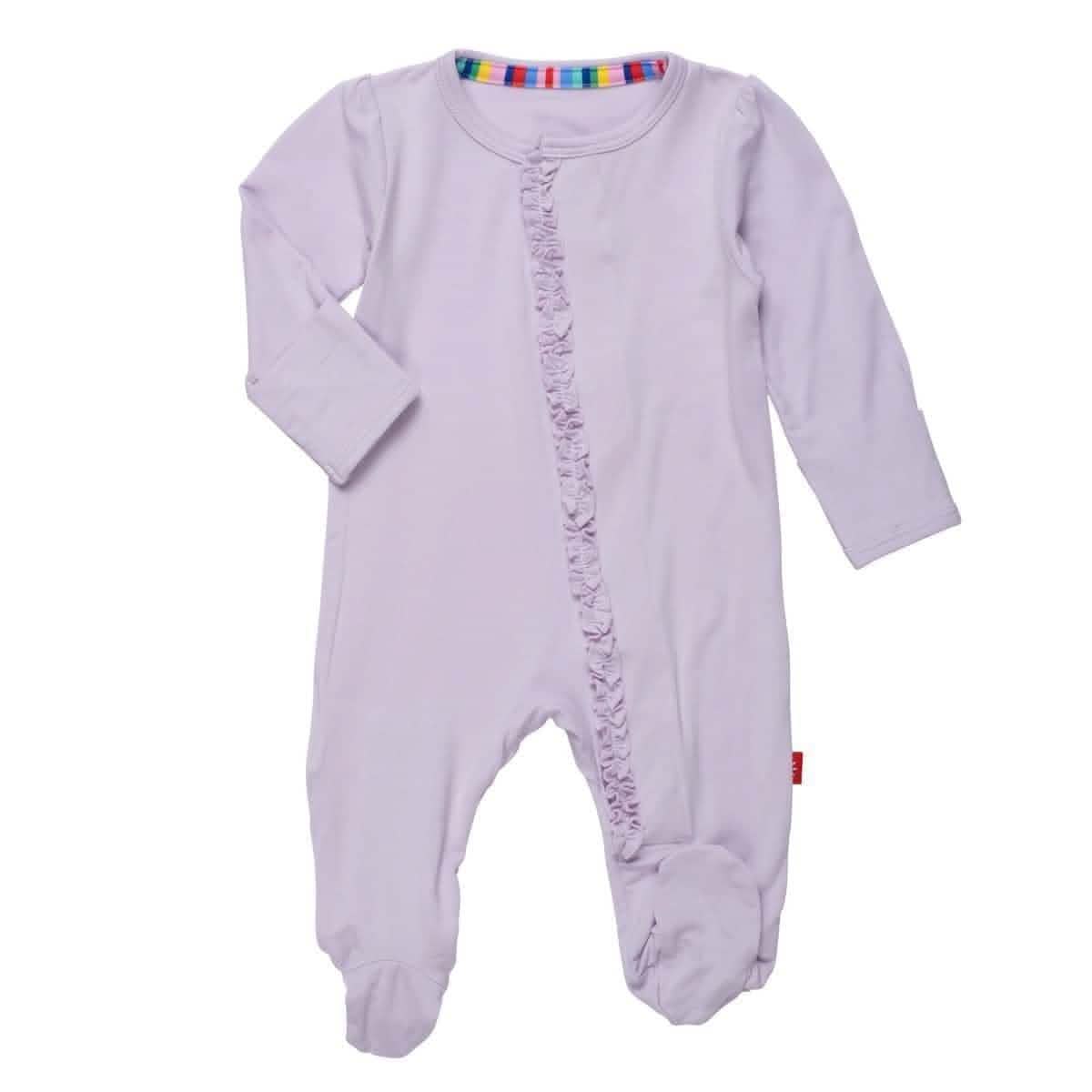 wisteria modal magnetic parent favorite footie with ruffles - re-loved