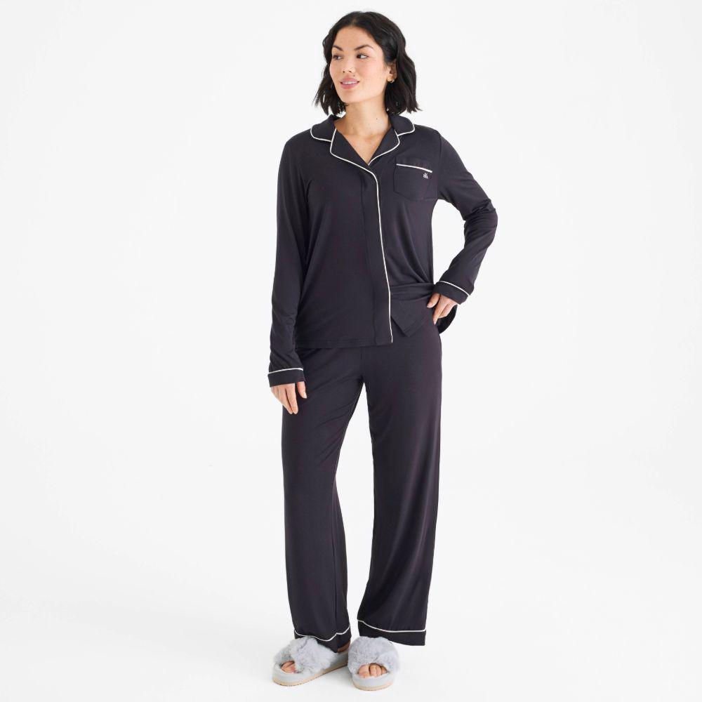 women's onyx modal magnetic classic with a twist long sleeve pajama set