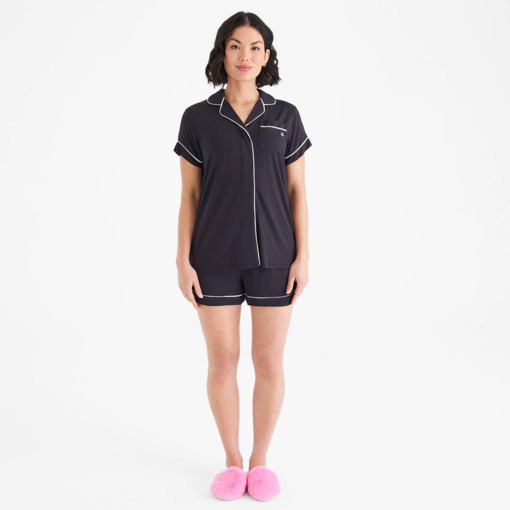 women's onyx modal magnetic classic with a twist short sleeve pajama set