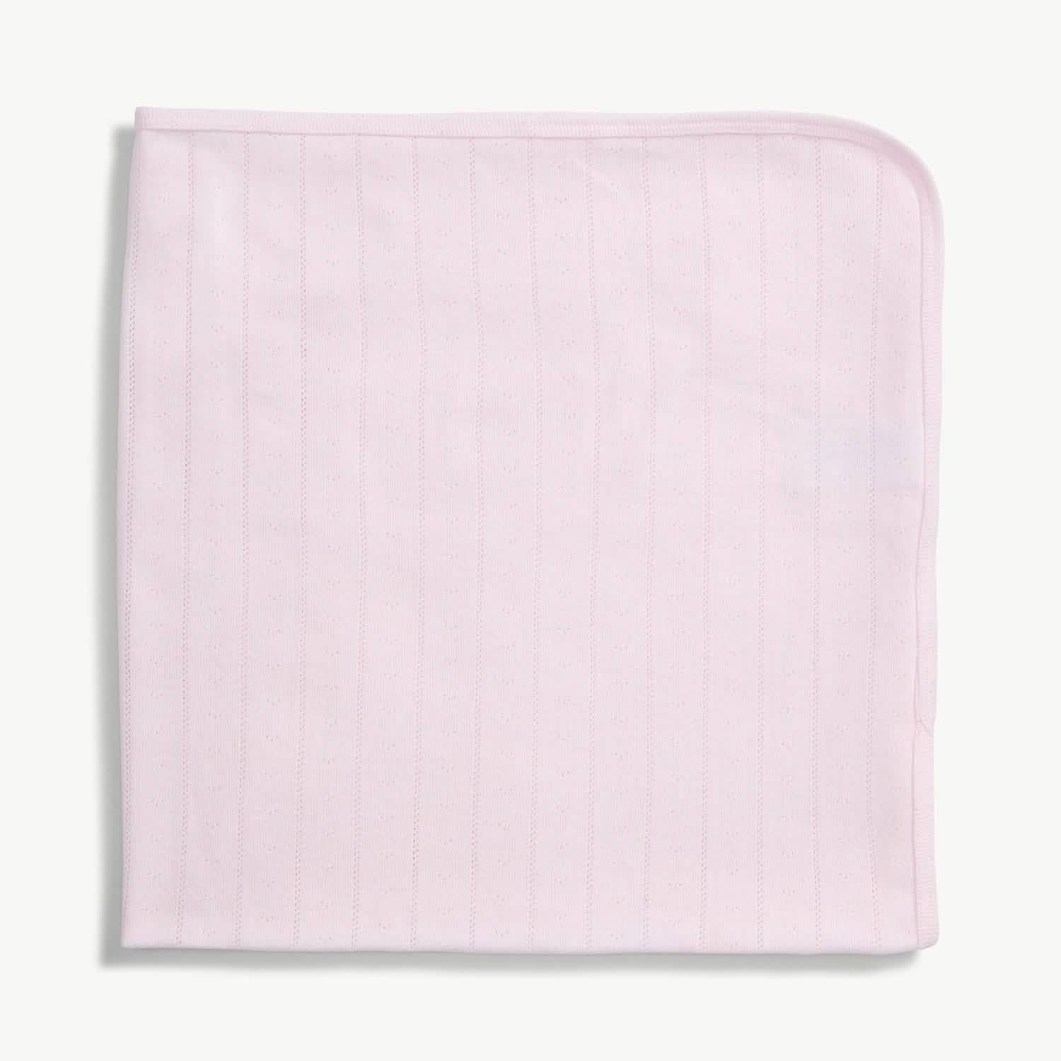 love lines pink organic cotton pointelle baby blanket
